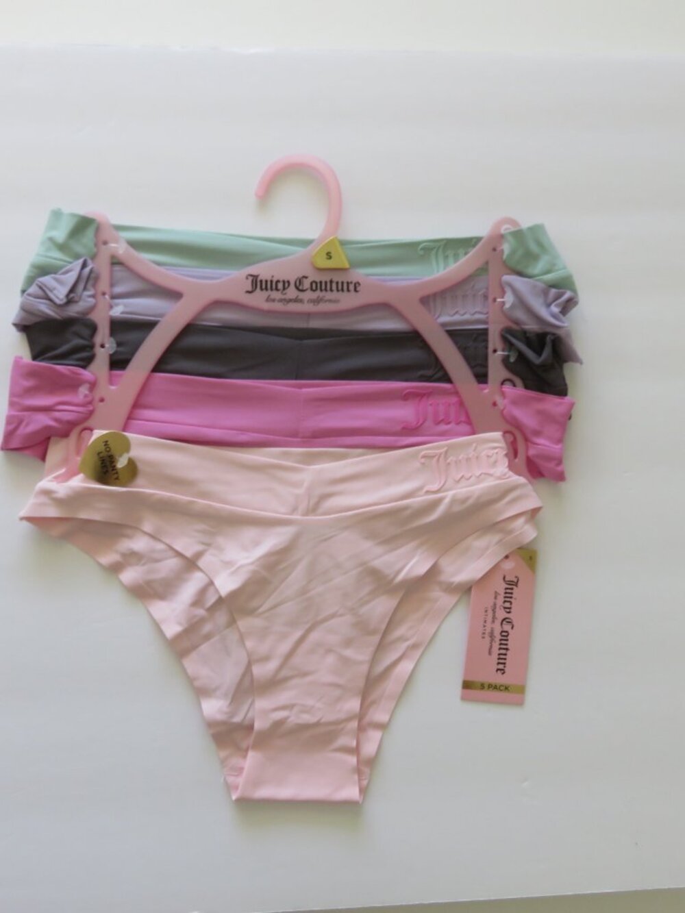 (#115) Juicy Couture Intimates 5 Pack Logo Underwear Panties